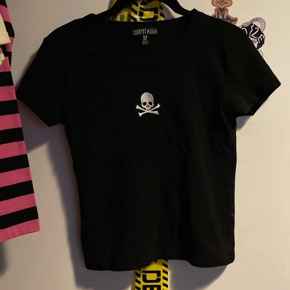 Current mood skelly baby tee☠️